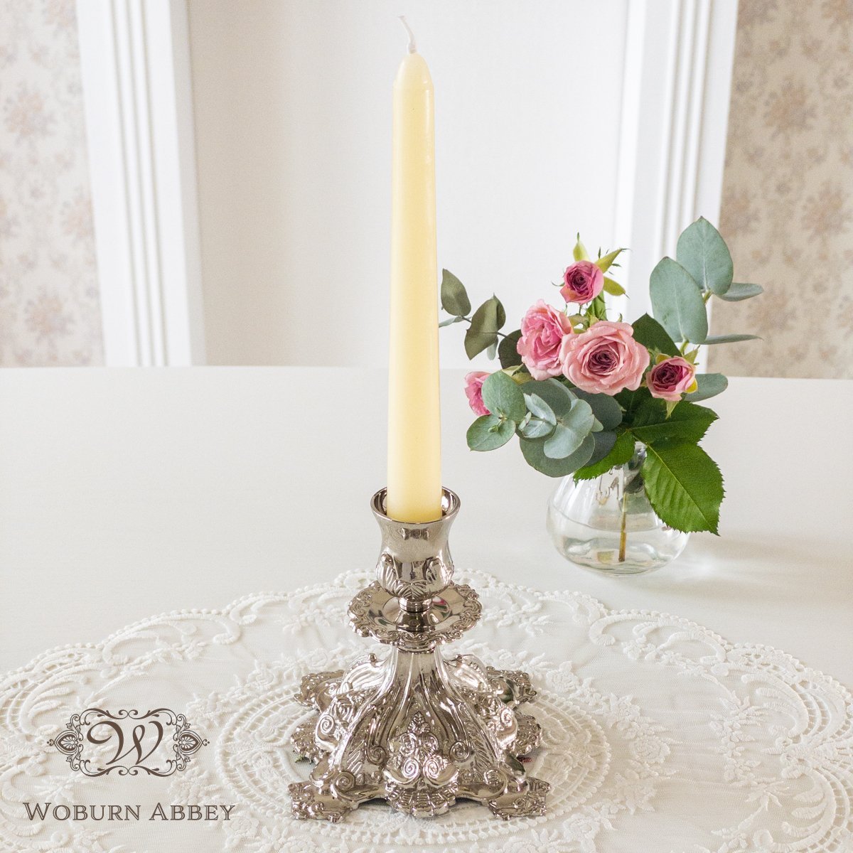 IANTHE薔薇のキャンドルスタンド ペア Ianthe 薔薇モチーフの