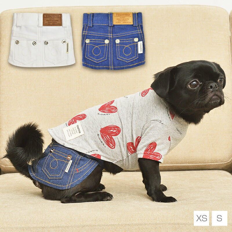 デニムスカート XS/S/M/L/XL TINOTITO -ティノティート- 犬服 ドッグ