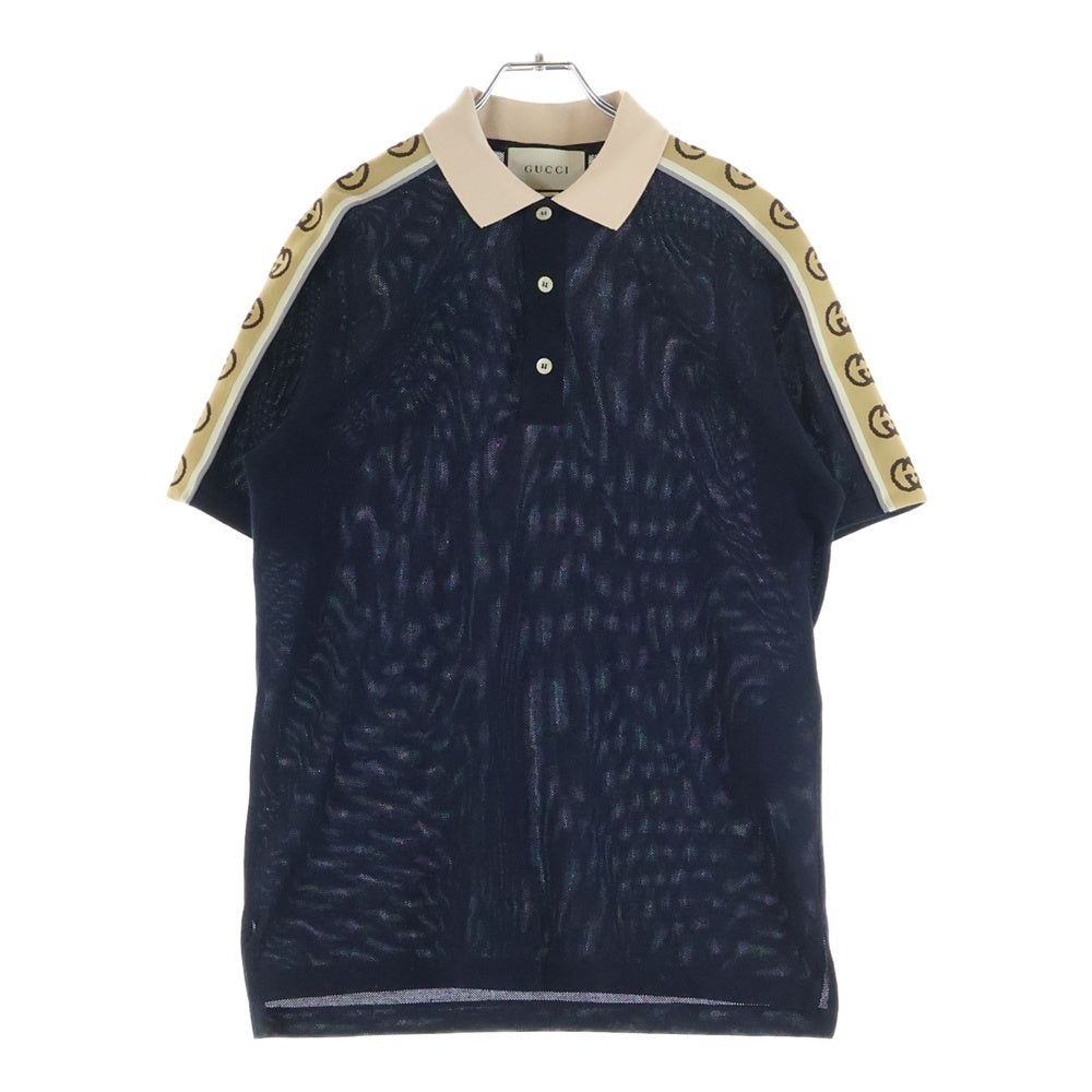 GUCCI(グッチ) 21AW インターロッキングG ストライプ 半袖ポロ シャツ