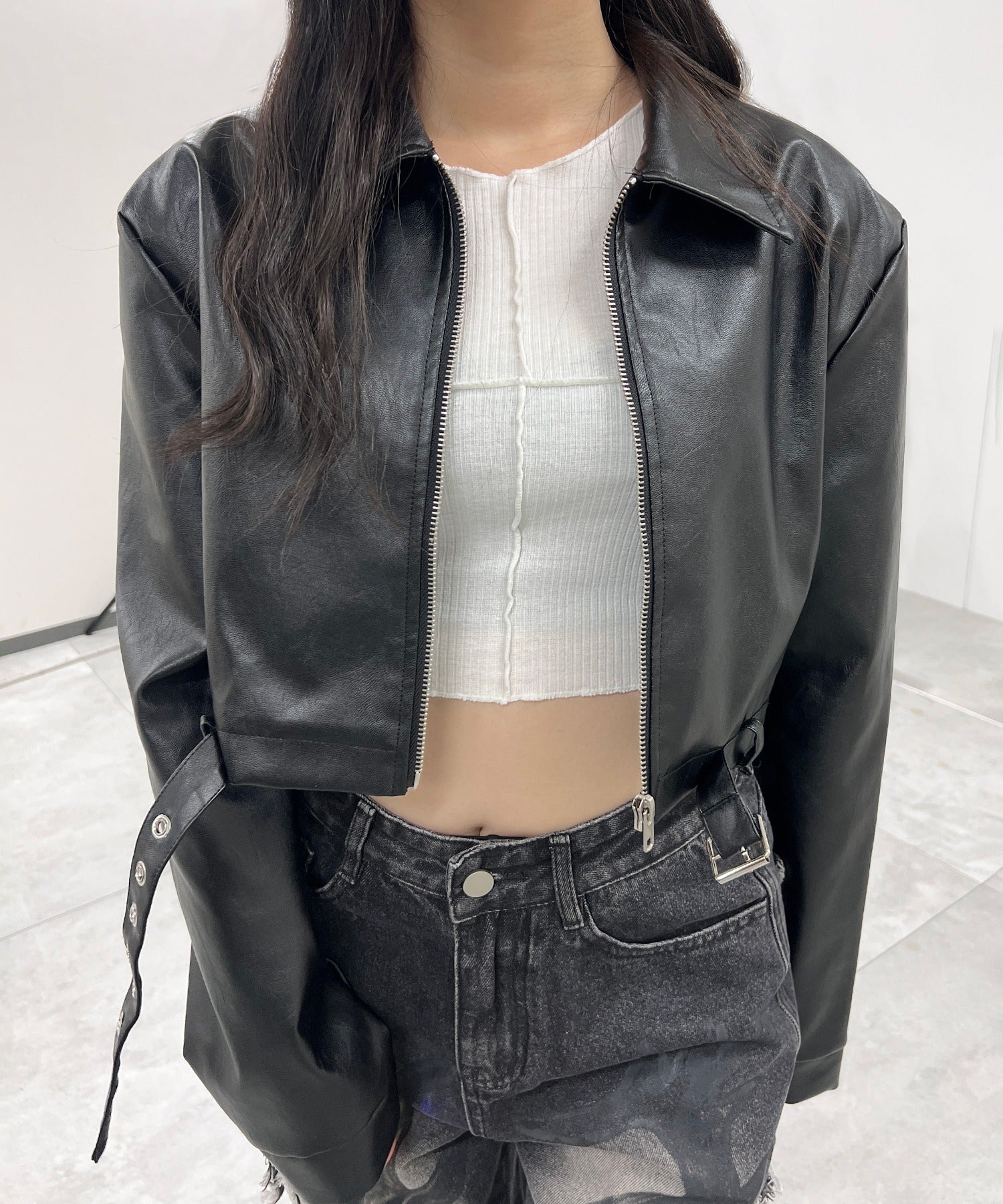 クロップドシングルライダースジャケット – WEGO ONLINE STORE