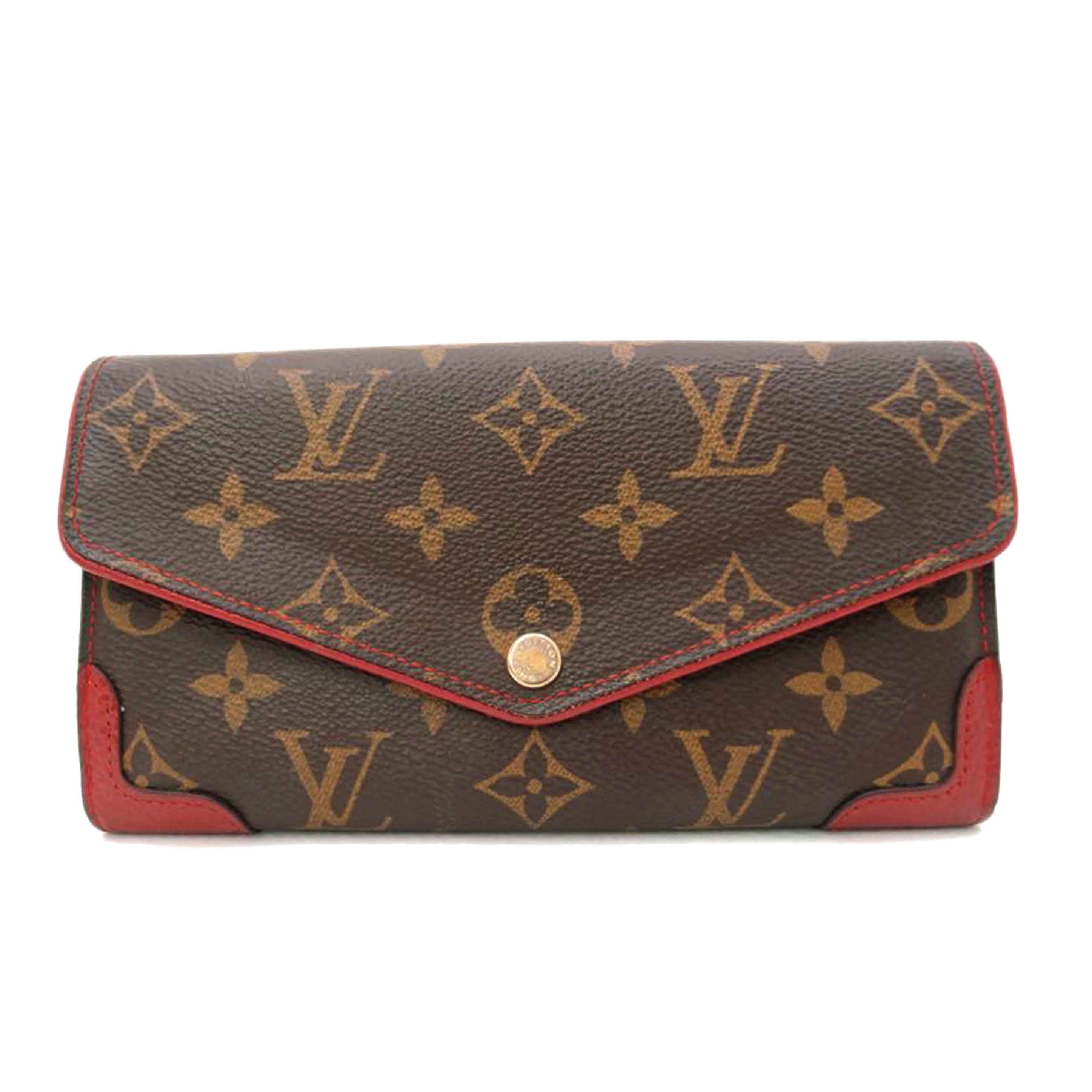 LOUIS VUITTON ルイヴィトン ビトン 二つ折り長財布 赤