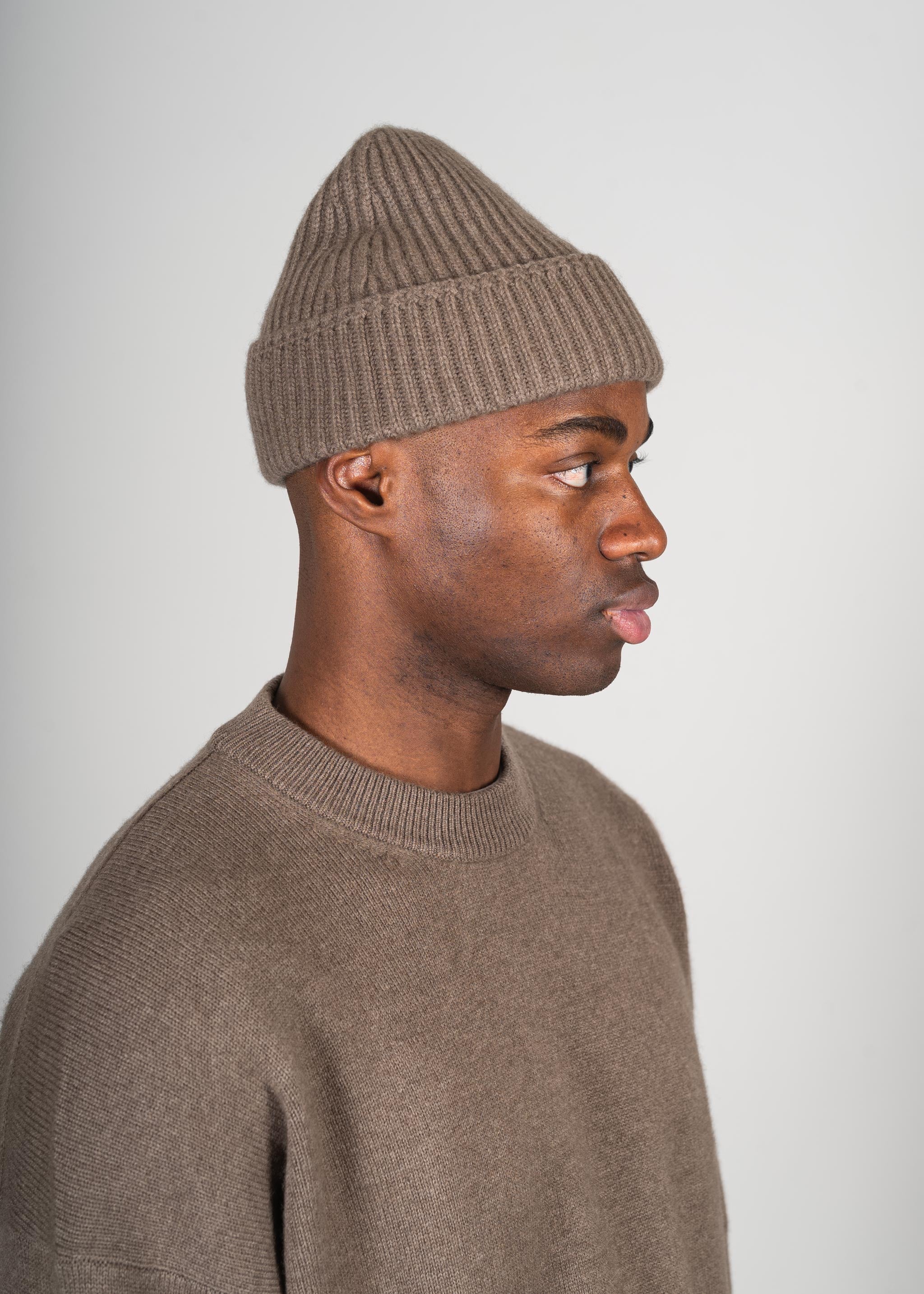 Cashmere Wool Beanie – Yacaia Y-0004 Brown (Unisex)