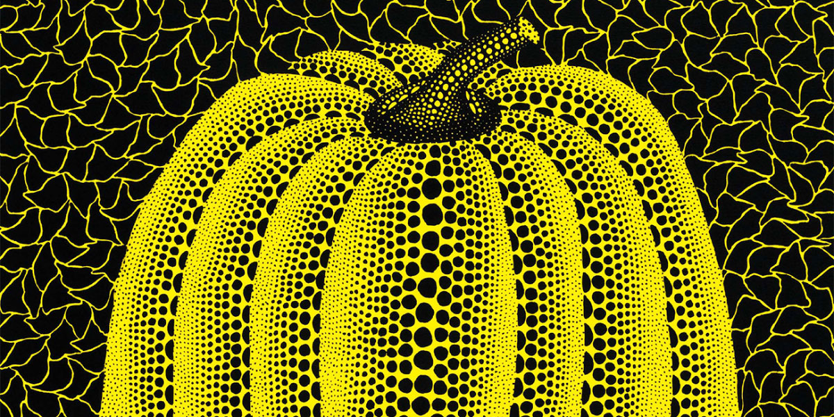 KUSAMA落書き Yayoi Kusama Three Pumpkins, Kusama 186 (Signed Print
