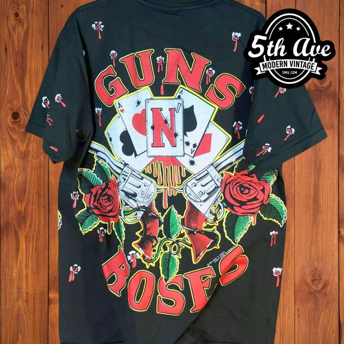Guns N' Roses: 1991 Card All-Over Print Single Stitch t shirt
