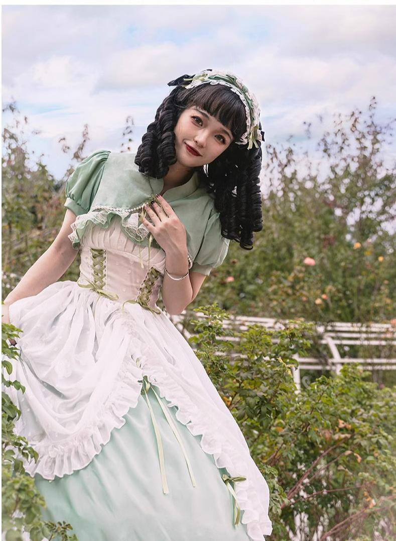 Plus Size Wedding Lolita Dress Green Bridal JSK