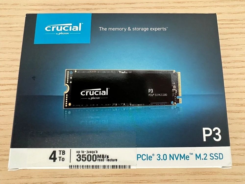 Crucial P3 Plus 1TB NVMe M.2 SSD – PCIe Gen4, Up To 5000MB/s Read