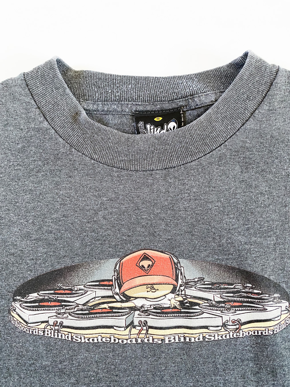 90s Blind Skateboard DJ Charcoal T-Shirt - 5 Star Vintage