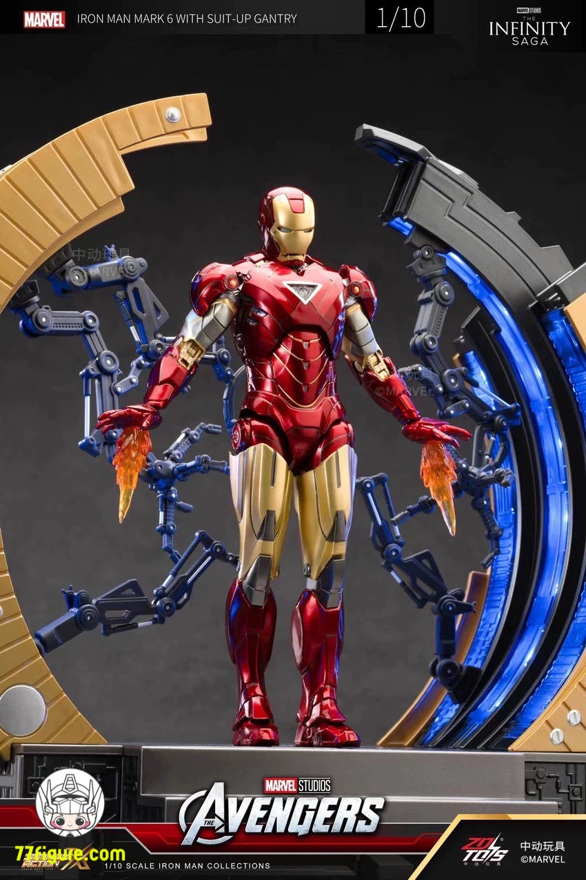 中動玩具 マーベル正規品 1/10 アイアンマン マーク 6 & スーツアップ