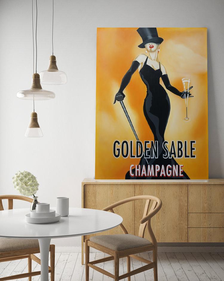 100% handmade Vintage Poster - GOLDEN SABLE 36x48Inch (90x120cm