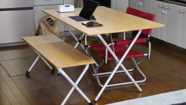 スノーピークワンアクションテーブルロング竹