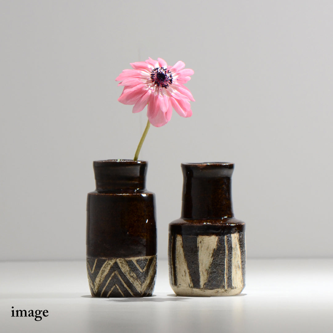 №876 佐藤走波（六代） 花瓶or つぼ 染錦 扇絵辻が花文【特特選