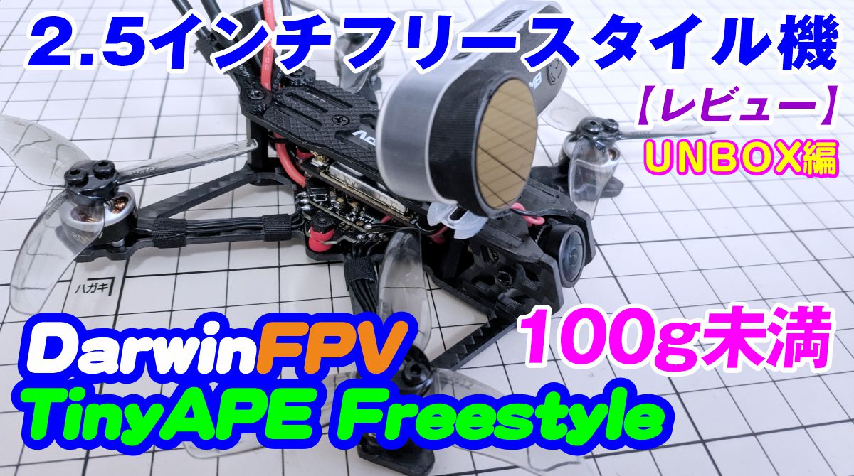 レビュー：【100g未満】DarwinFPV TinyAPE Freestyle 2.5インチの