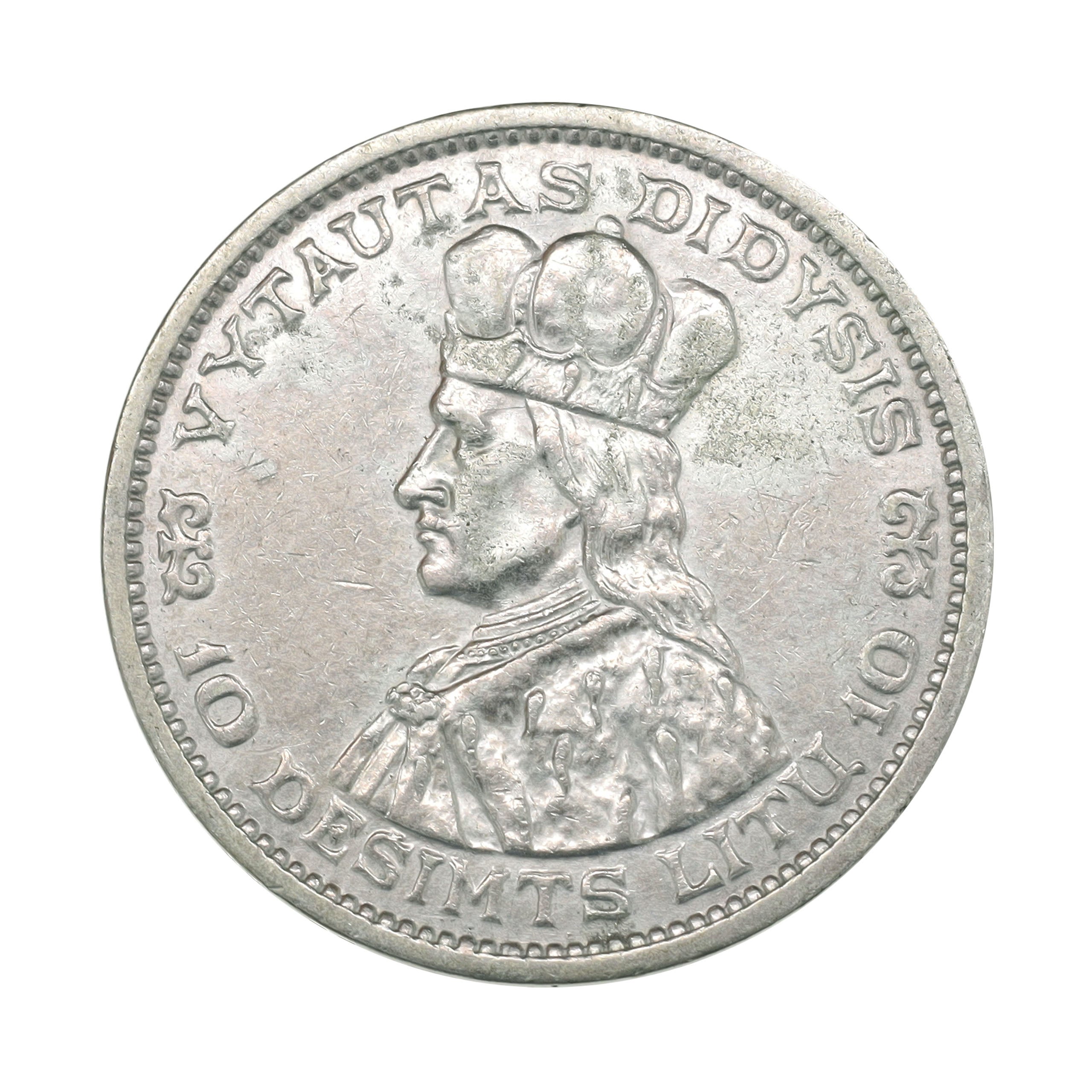 リトアニア 1936年 10リタス 銀貨 ヴィタウタス Lithuania 10 Litu