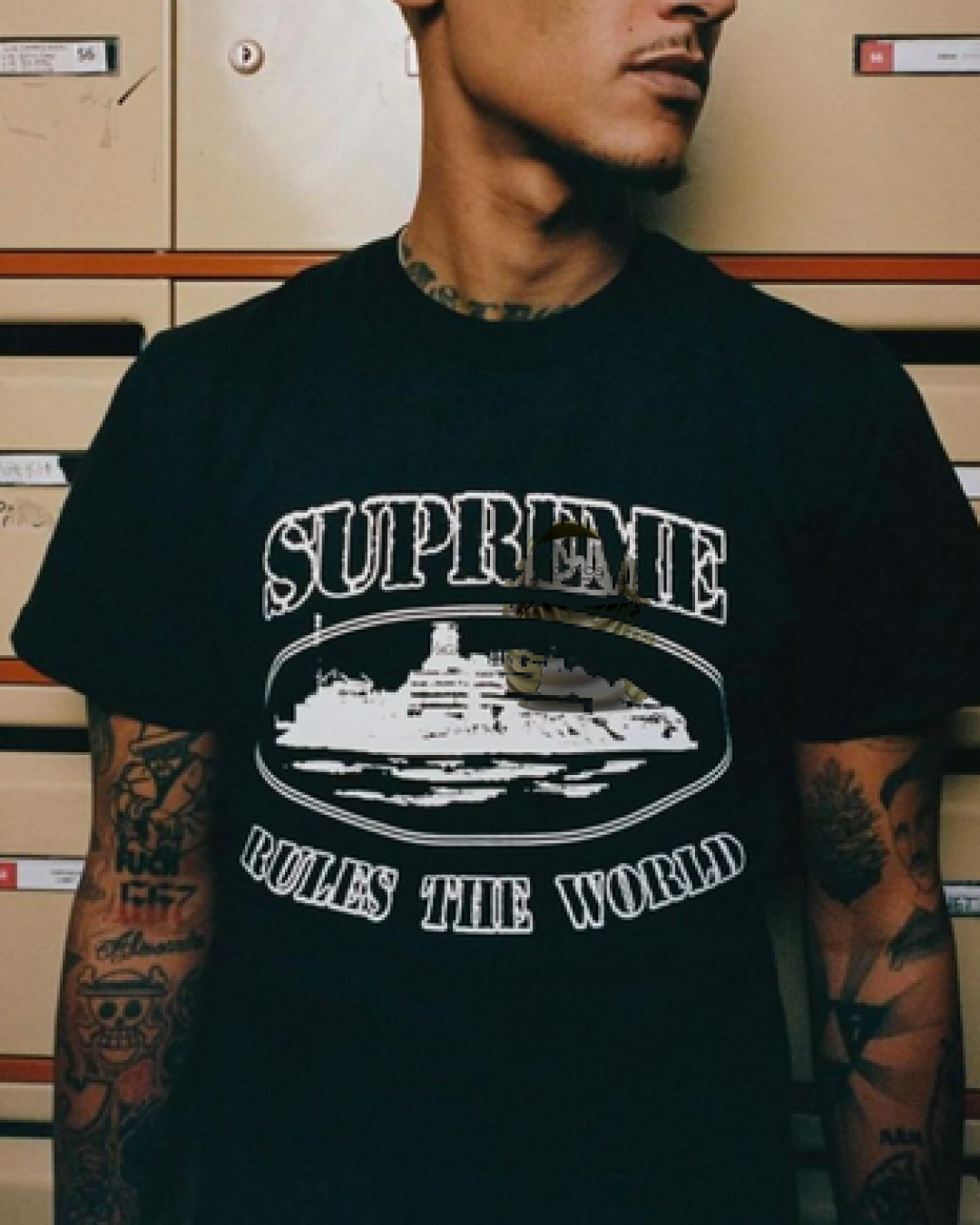 Supreme x Corteiz Rules The World Black T Shirt – 1807 Retails
