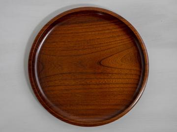 庄川挽物木地 天然木漆器 尺0丸盆（ケヤキ）