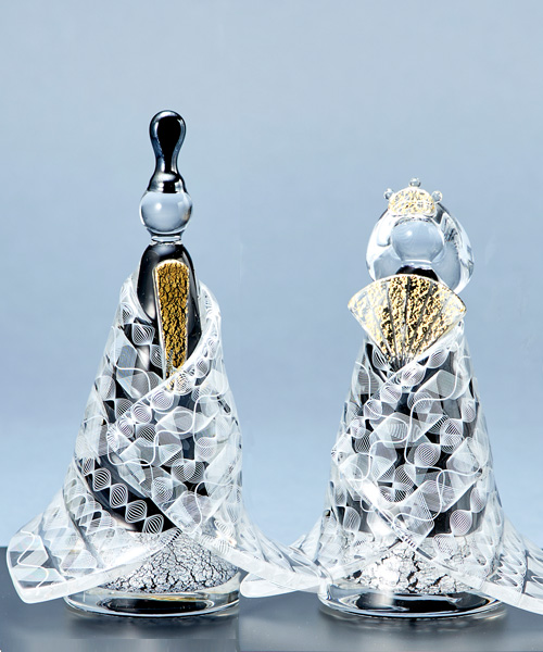 粋工房 雛人形 博多びーどろ メイド・イン・ジャパン 置物 雛人形