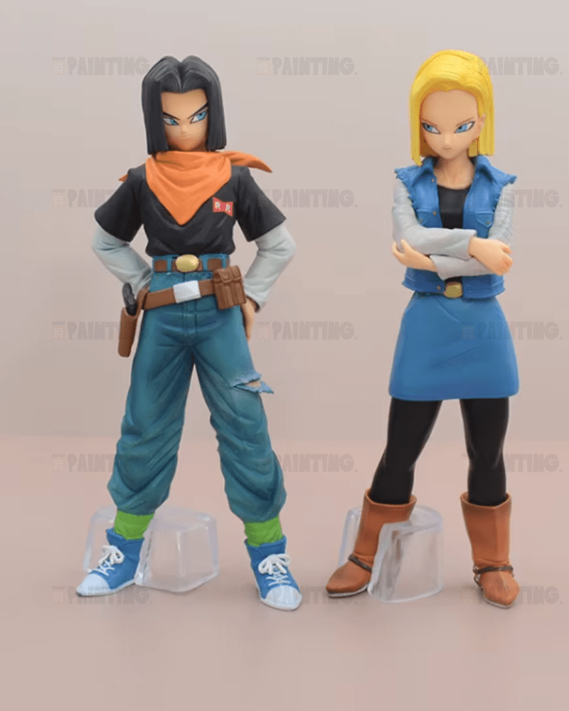 24CM Dragon Ball Z Android 17 & 18 Figure Repaint