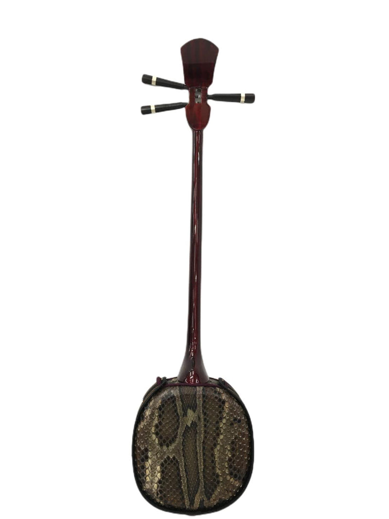 沖縄三線ワンランク上(上質黒檀)真壁型本皮一枚張りスンチ塗り期間限定