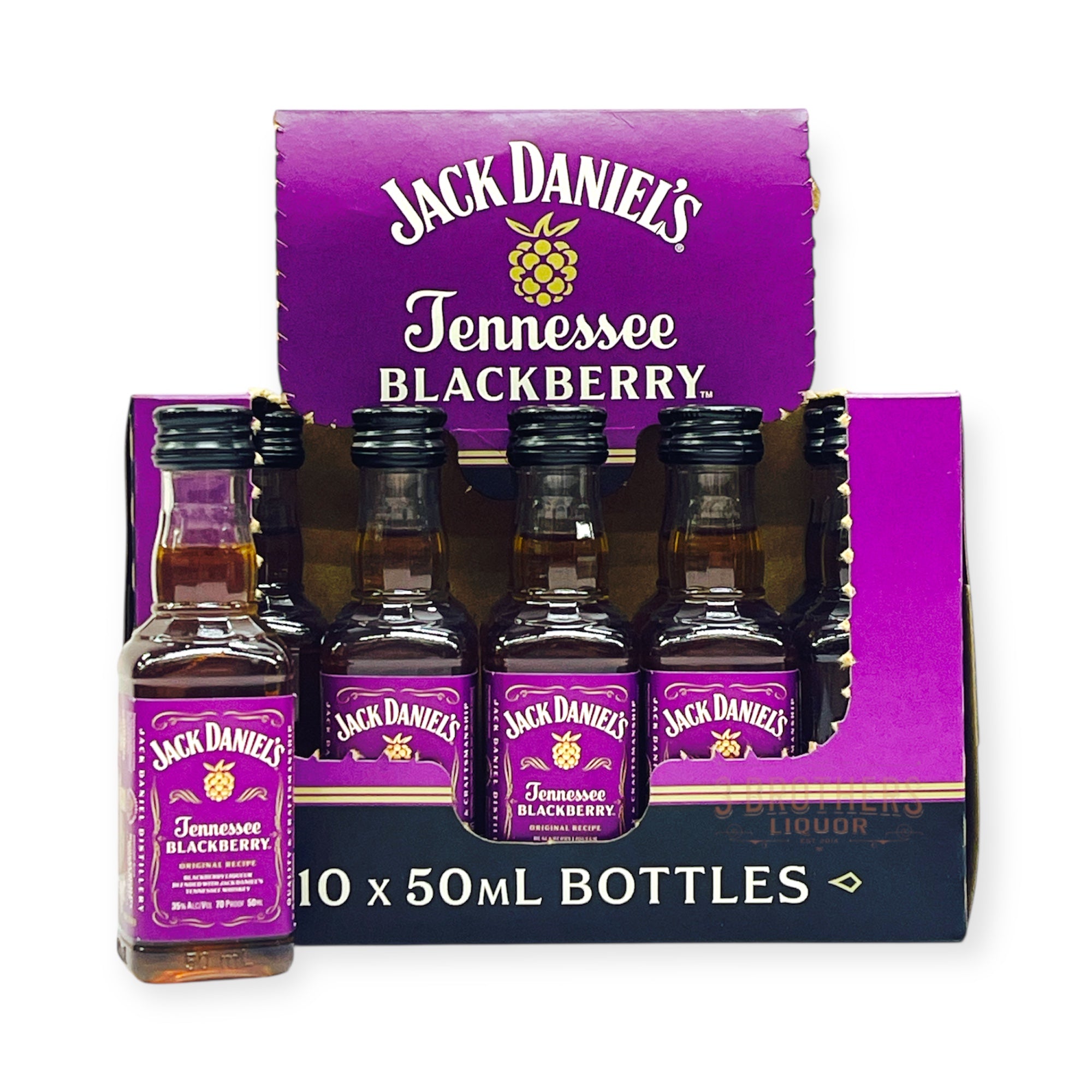 Jack Daniel Blackberry Tennessee Flavored Whiskey (10 x 50ML