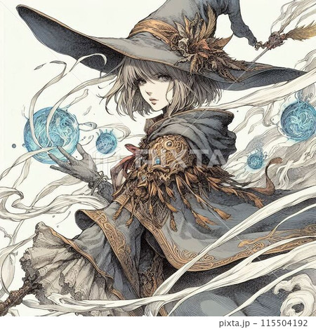 ファンタジー世界の大魔法使いのイラスト素材 [115504192] - PIXTA