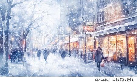 め*か様 【雪の降る日】アクリル画 F3 風景画 絵画 む*ん様 【雪の降る