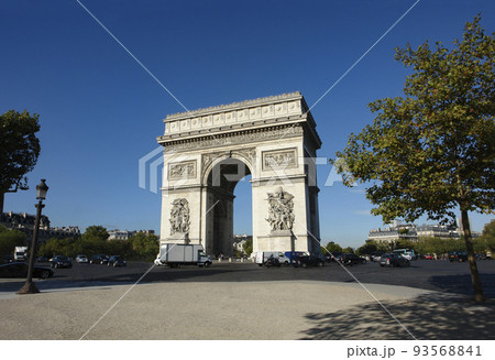 値下げフランス街の風景 エトワール凱旋門人気の高級油彩画 横90×縦67