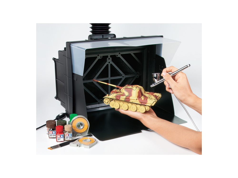 塗装ブース「タミヤ ペインティングブースII ツインファン」排気