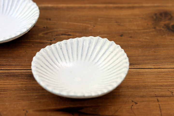 雅峰窯】貝皿/白/（横 13.5cm） | 【丹波のイロドリ】丹波焼(陶器)の