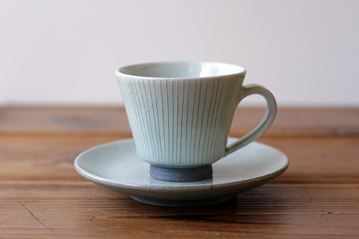 丹泉窯】カップ＆ソーサー/線文 | 【丹波のイロドリ】丹波焼(陶器)の