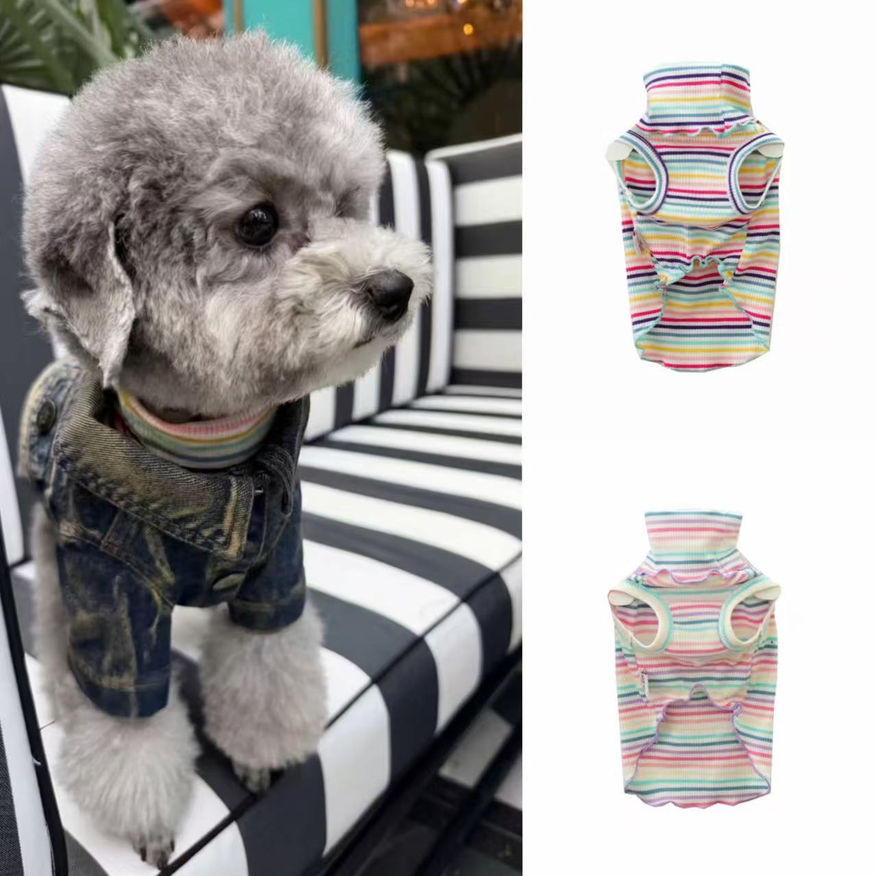 TaniWina Cozy Rainbow Stripe Puppy ノースリーブトップス – TaniWina