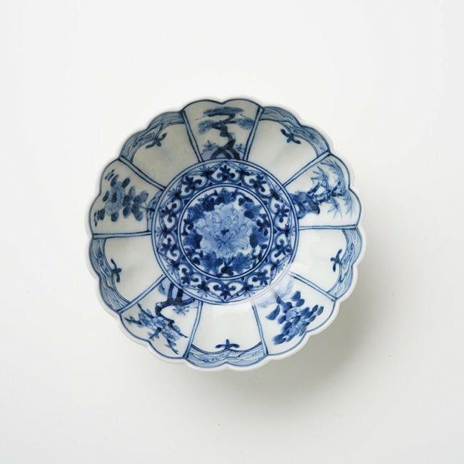 菊花紋様 脚付き長方形青磁水盤 盆栽鉢 陶磁器 菊花紋様 脚付き長方形