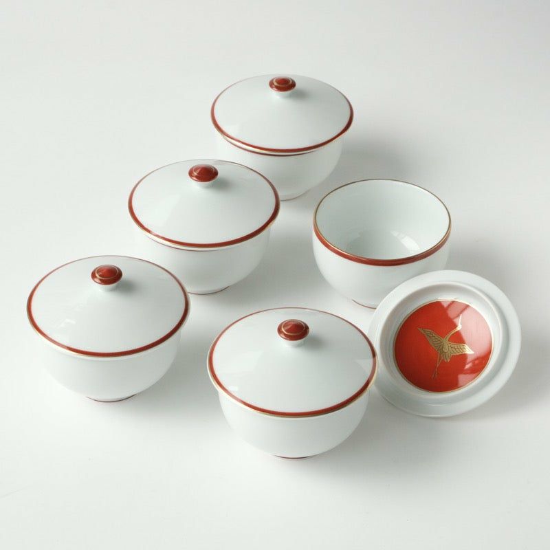 シリーズ以外・その他 瑞鶴 お茶呑茶碗（桐箱入）〈5客〉 波佐見焼 |皿