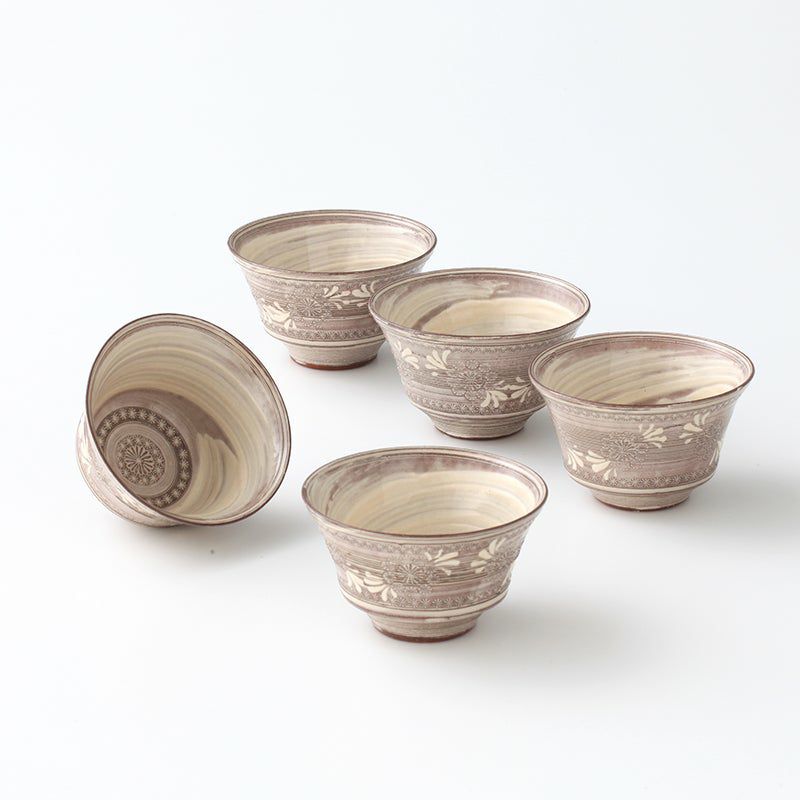 シリーズ以外・その他 京三島お茶呑茶碗（桐箱入）〈5個〉 京焼