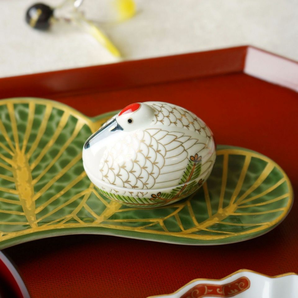 有田焼・伊万里焼（佐賀県） 【有田焼 幸楽窯】錦巣ごもり鶴 珍味入〈1