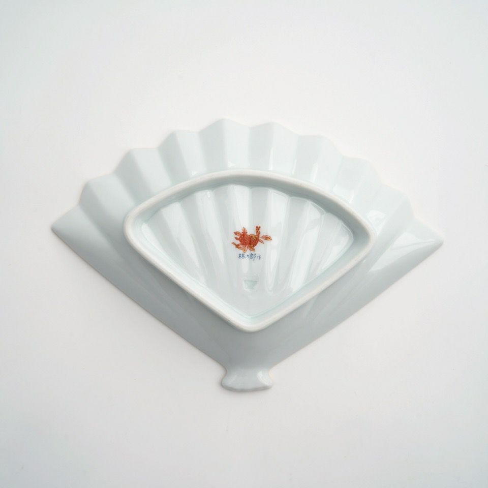 波佐見焼・三川内焼（長崎県） 【波佐見焼】赤濃鳳凰 扇形小皿〈1枚
