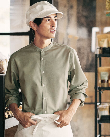 バンドカラー長袖シャツボンマックスFB4567Uの通販｜飲食店