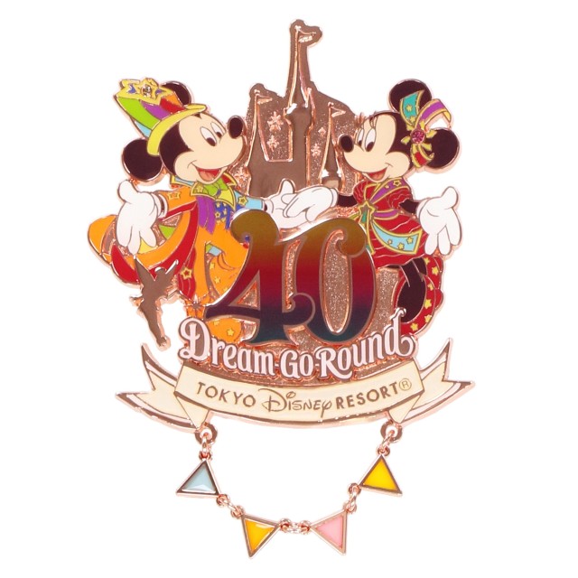 東京ディズニーランド 5周年記念 バッジ6点セット 台紙スタンド付き