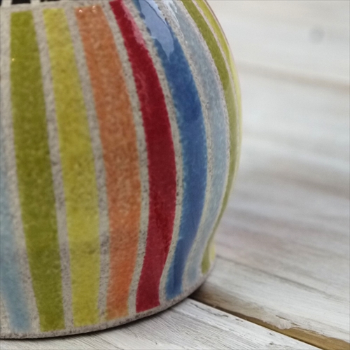 丹波立杭焼/稲右衛門窯/上中剛司/彩色カップ（ストライプ）/Φ8 X H8.5