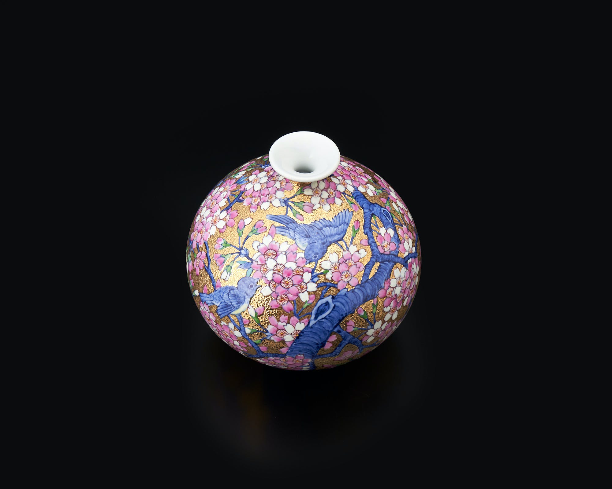 ♥中国製 硝子 金彩 花柄 鉢 φ180mm 置物 飾り 骨董 古玩 ♥中国