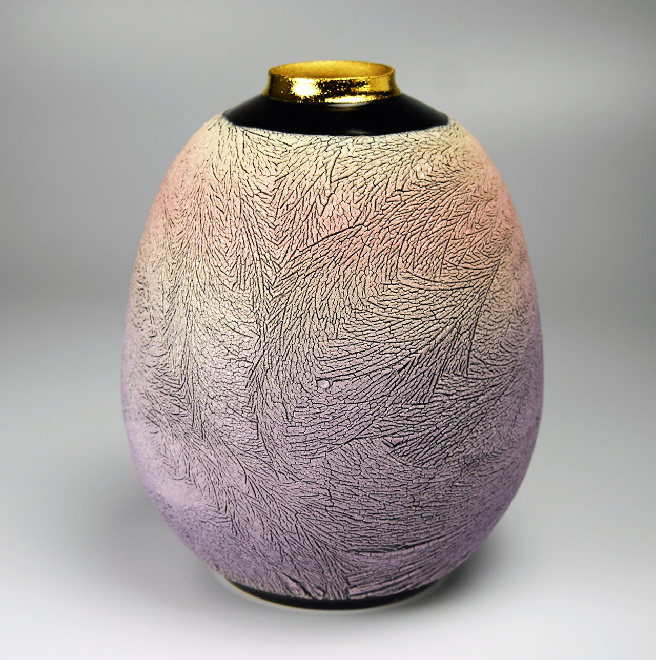 花器 「氷流文彩色金彩花器」 柳橋修二 笠間焼 陶磁器 – Takumi Japan