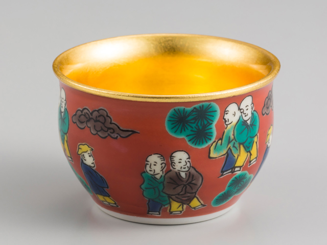 酒器 「九谷焼盃 6個セット」 陶器 金沢箔 工芸材料 – Takumi Japan