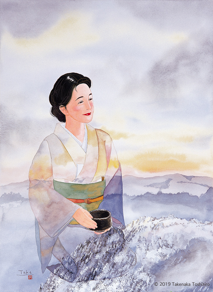 専用 画 美人画 原画 手描きイラスト 水彩画 和装 正月 専用 画 美人画
