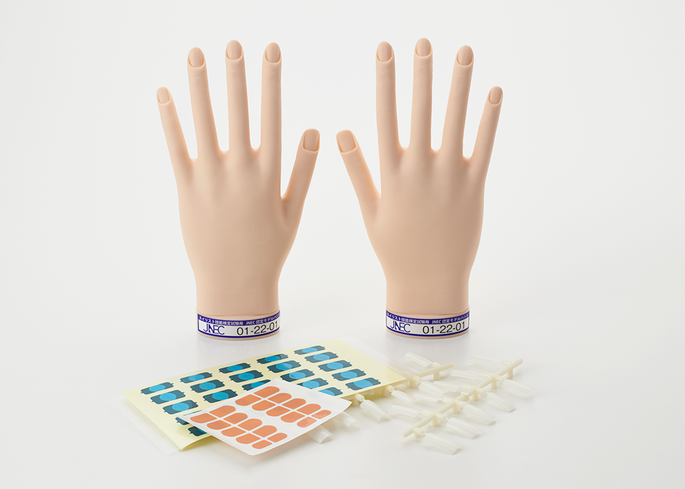 ネイリスト技能検定 認定モデルハンド 滝川（TAKIGAWA） JNEC認定ハンド STモデルハンド 左手 ネイルチップ