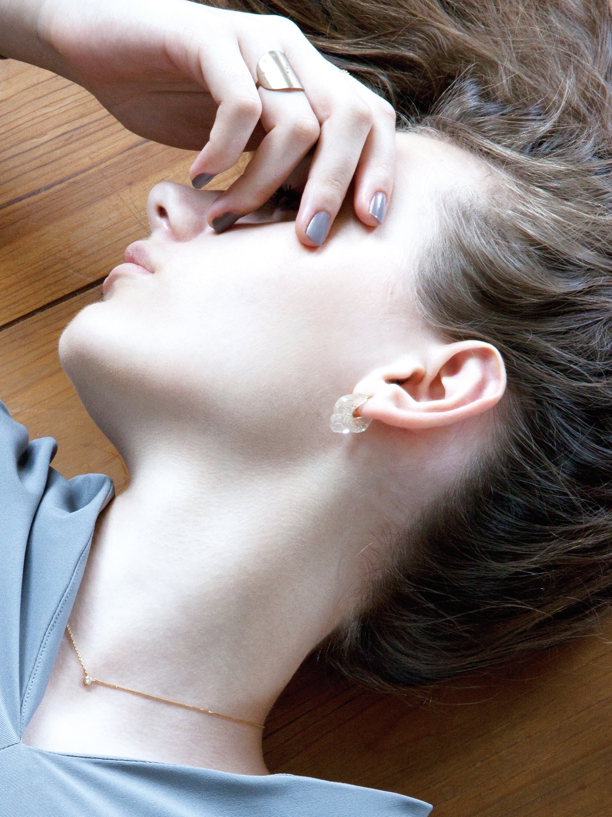 CREST / Pierced Earrings / Lily / Rutile Quartz