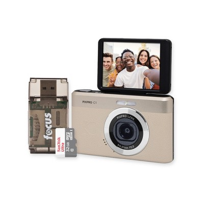 KODAK PIXPRO C1 13MP Digital Camera (Tan) with MicroSD Card and