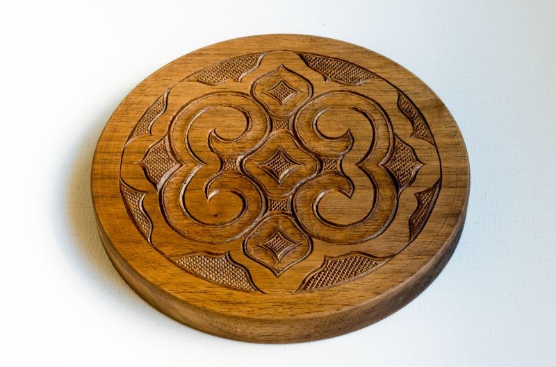 アイヌ 二風谷 木彫小皿 【公式通販】