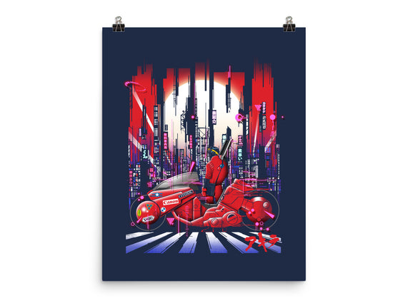 Neon Akira-none matte poster-silentOp by TeeFury