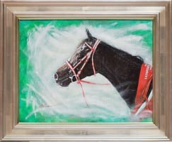 上鈴木正一 油彩画 F6号『オルフェーヴル号立ち姿』ケント様のオーダー