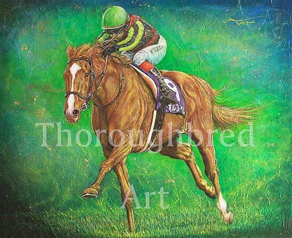 上鈴木正一 油彩画 A2『 オルフェーヴル号 』まるまる様のオーダー作品