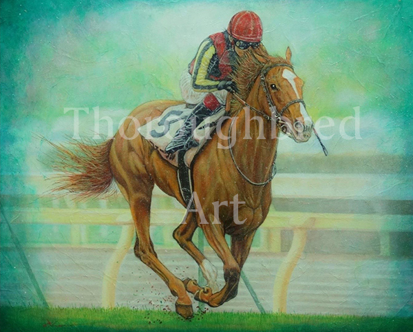 上鈴木正一 油彩画 F6号『オルフェーヴル号立ち姿』ケント様のオーダー